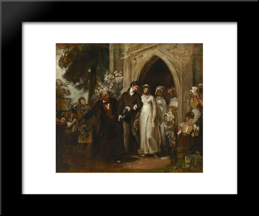 The Village Wedding, Watley Abbey 20x24 Black Modern Wood Framed Art Print Poster by Mason, George Hemming