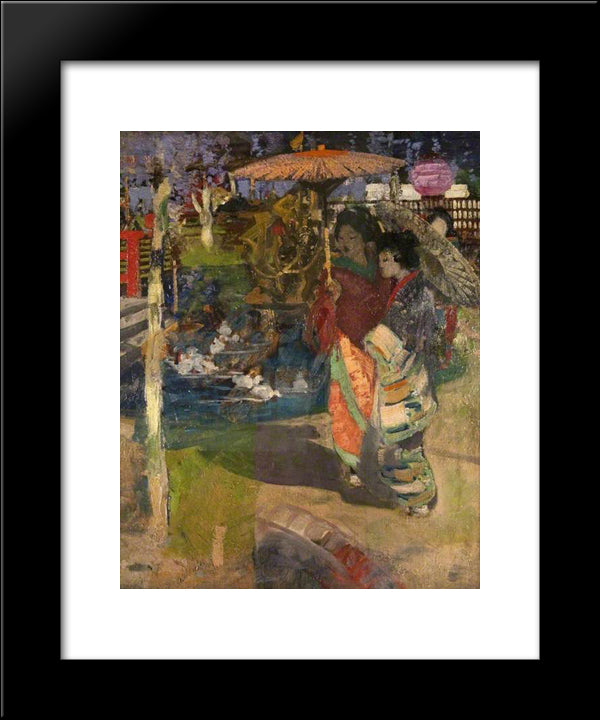 In A Japanese Garden 20x24 Black Modern Wood Framed Art Print Poster by Henry, George