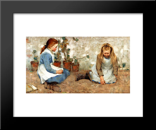 Playmates 20x24 Black Modern Wood Framed Art Print Poster by Henry, George