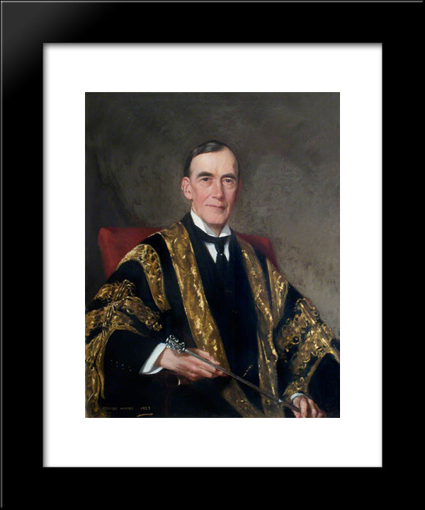 Sir Humphry Davy Rolleston, Seated, Holding A Mace 20x24 Black Modern Wood Framed Art Print Poster by Henry, George