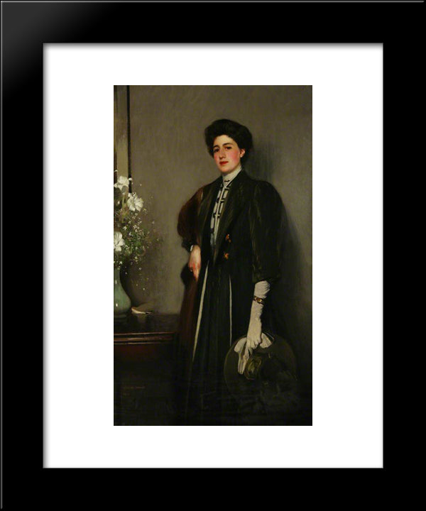 The Green Hat 20x24 Black Modern Wood Framed Art Print Poster by Henry, George