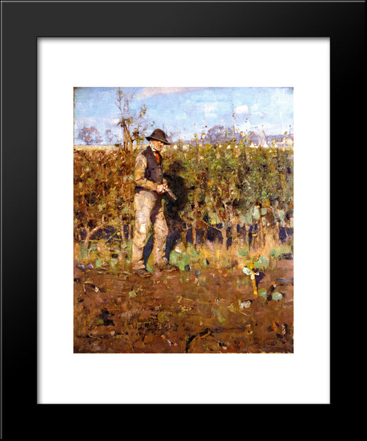 The Hedgecutter 20x24 Black Modern Wood Framed Art Print Poster by Henry, George