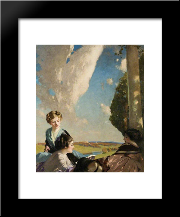 The Reading 20x24 Black Modern Wood Framed Art Print Poster by Henry, George