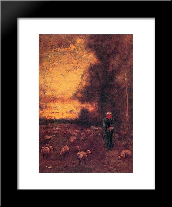 End Of Day 20x24 Black Modern Wood Framed Art Print Poster by Inness, George