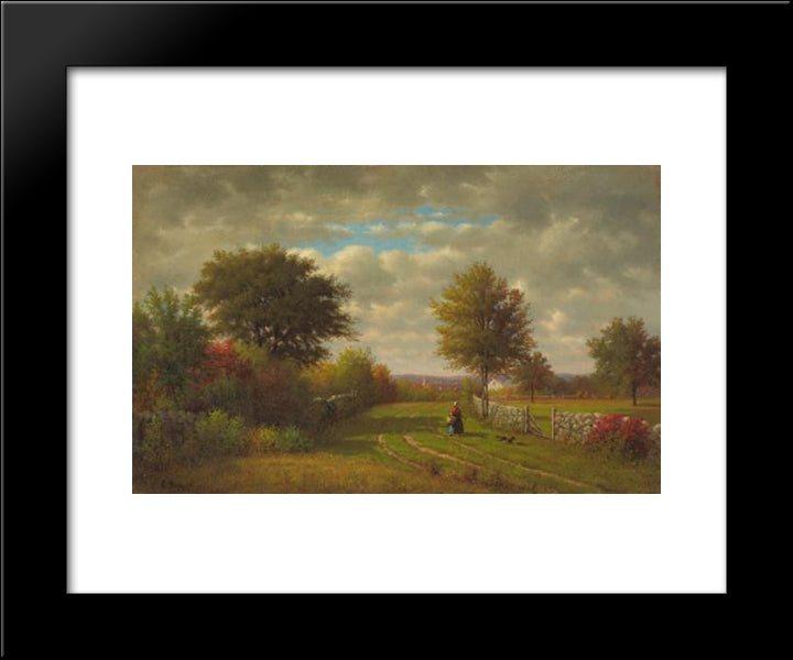 Going To Market 20x24 Black Modern Wood Framed Art Print Poster by Inness, George