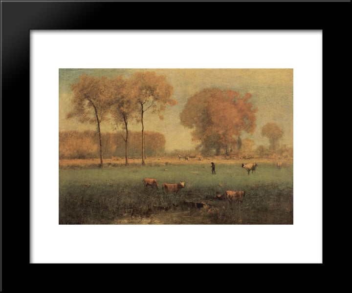Summer Landscape 20x24 Black Modern Wood Framed Art Print Poster by Inness, George
