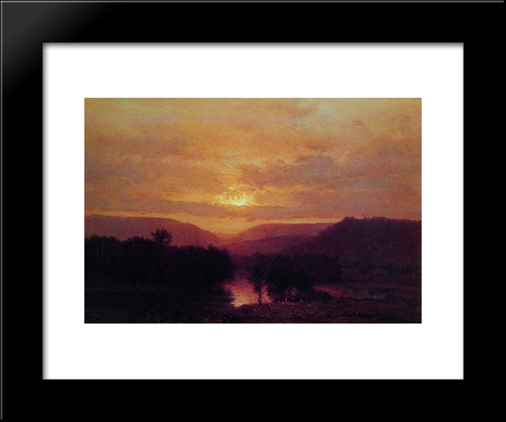 Sunset 20x24 Black Modern Wood Framed Art Print Poster by Inness, George