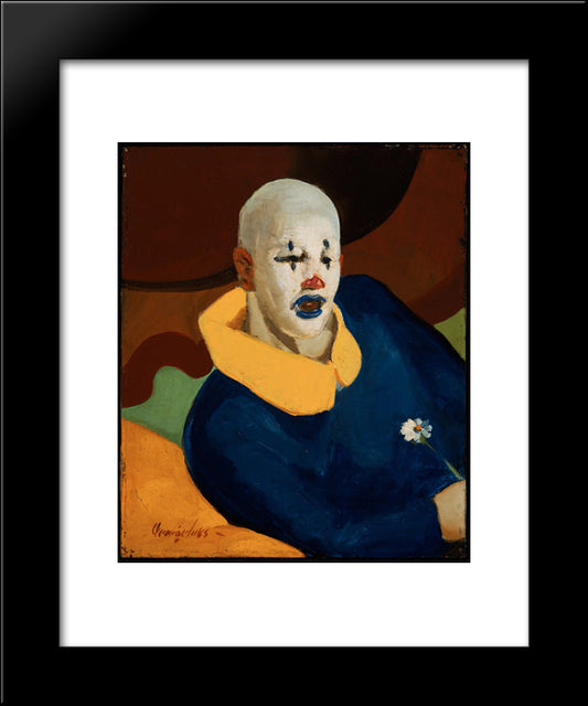 A Clown 20x24 Black Modern Wood Framed Art Print Poster by Luks, George