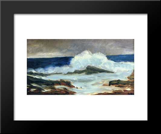 Breaking Surf 20x24 Black Modern Wood Framed Art Print Poster by Luks, George