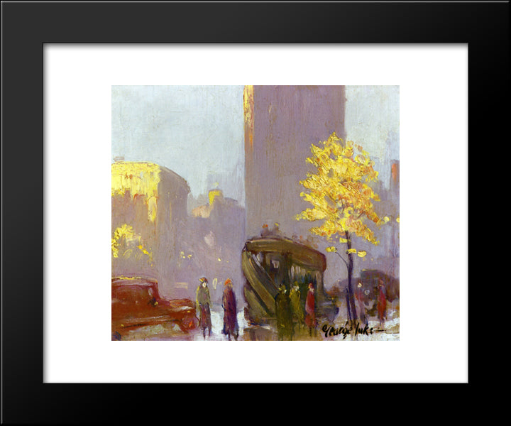 Fifth Avenue, New York 20x24 Black Modern Wood Framed Art Print Poster by Luks, George