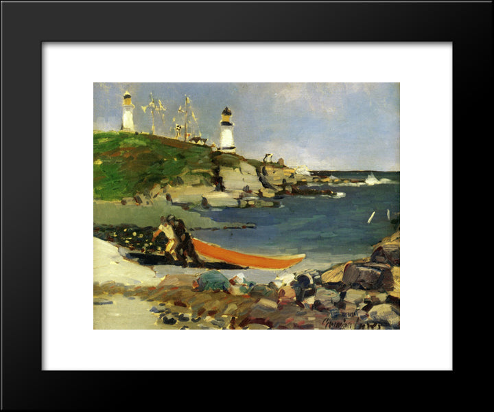 Hannaford'S Cove 20x24 Black Modern Wood Framed Art Print Poster by Luks, George