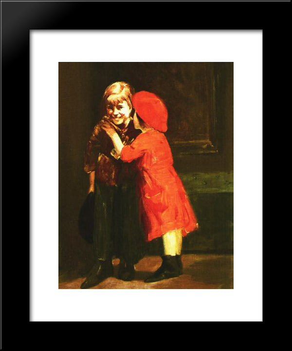 In The Corner 20x24 Black Modern Wood Framed Art Print Poster by Luks, George