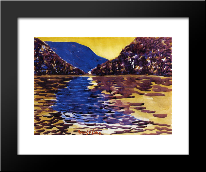 Lower Ausable Lake, Adirondacks 20x24 Black Modern Wood Framed Art Print Poster by Luks, George