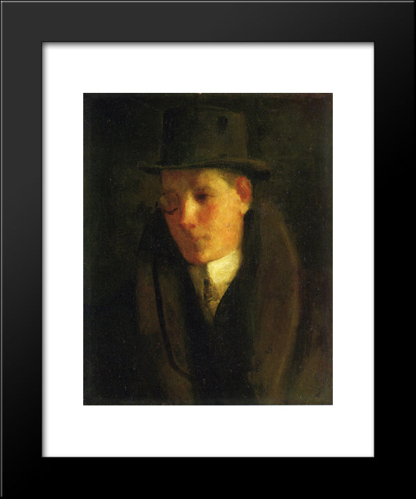 Man With A Monocle 20x24 Black Modern Wood Framed Art Print Poster by Luks, George