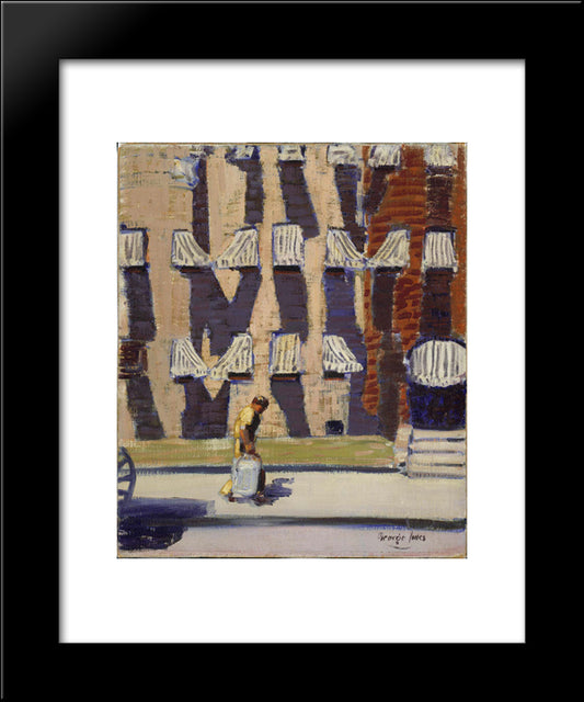 Noontime, St. Botolph Street, Boston 20x24 Black Modern Wood Framed Art Print Poster by Luks, George