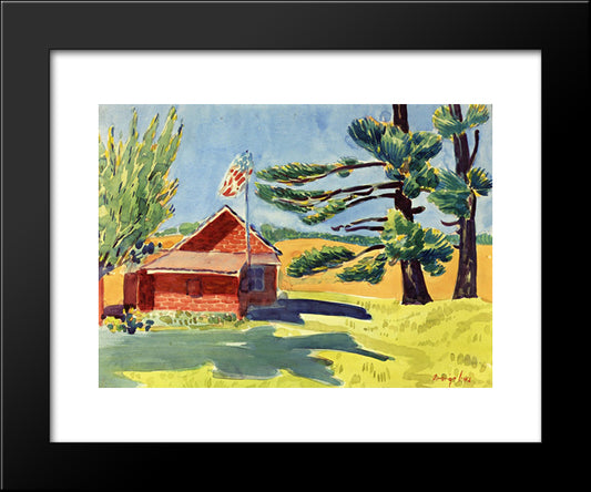 Old Schoolhouse, Ryders 20x24 Black Modern Wood Framed Art Print Poster by Luks, George