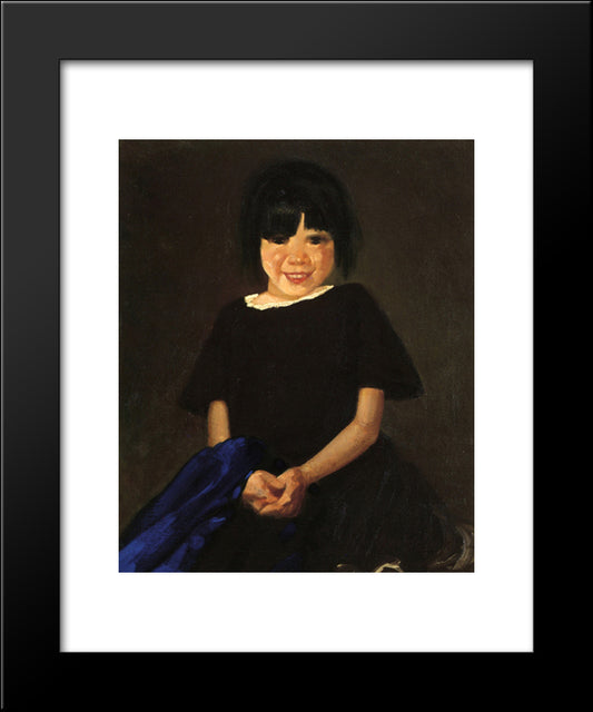 Portrait Of A Girl In Black 20x24 Black Modern Wood Framed Art Print Poster by Luks, George