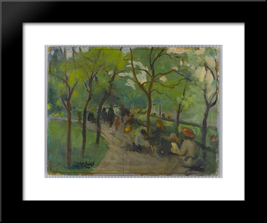 Prospect Park 20x24 Black Modern Wood Framed Art Print Poster by Luks, George