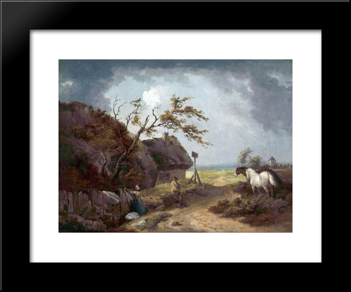 A Country Inn 20x24 Black Modern Wood Framed Art Print Poster by Morland, George