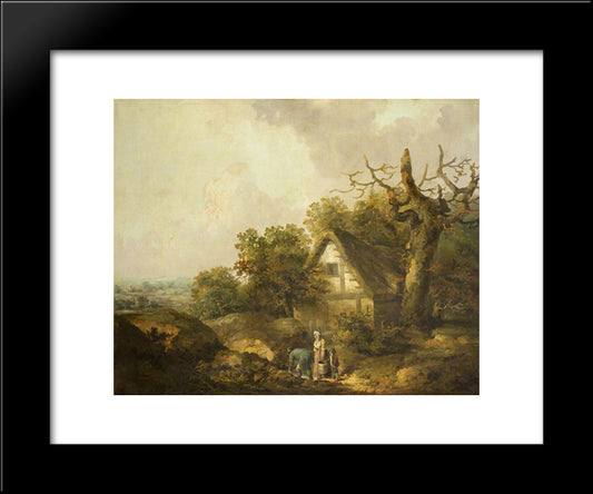 A Rustic Cottage 20x24 Black Modern Wood Framed Art Print Poster by Morland, George