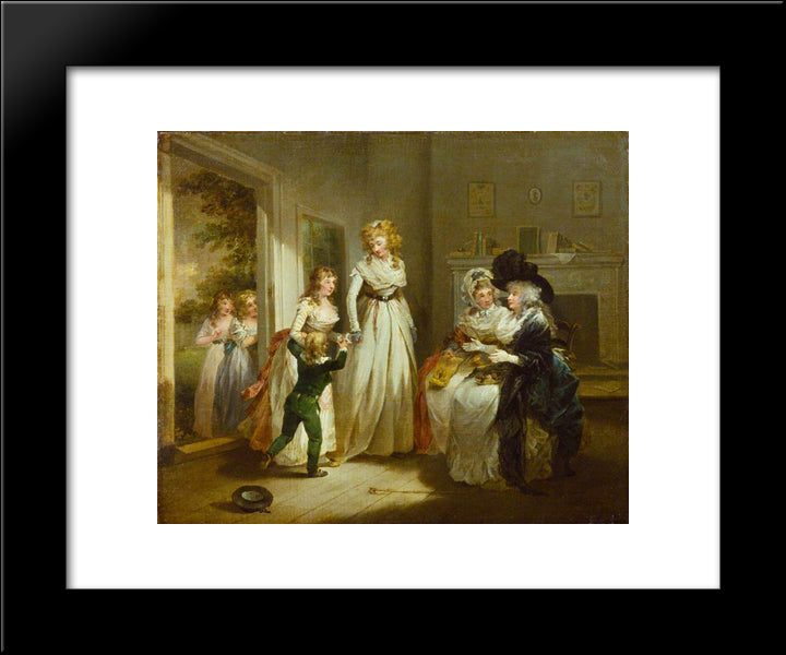 A Visit To The Boarding School 20x24 Black Modern Wood Framed Art Print Poster by Morland, George