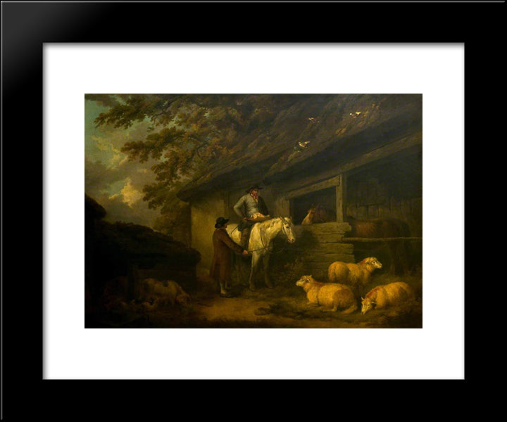 Bargaining For Sheep 20x24 Black Modern Wood Framed Art Print Poster by Morland, George