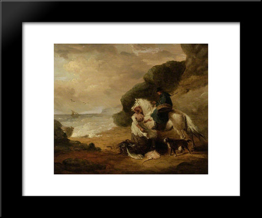 Buying Fish 20x24 Black Modern Wood Framed Art Print Poster by Morland, George