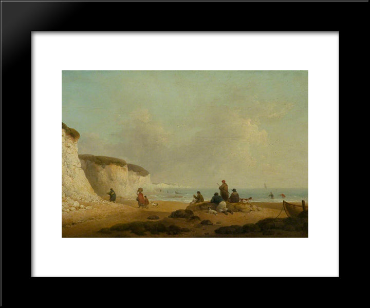 Calm Off The Coast Of The Isle Of Wight 20x24 Black Modern Wood Framed Art Print Poster by Morland, George