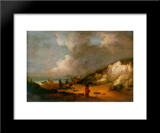 Coast Scene 20x24 Black Modern Wood Framed Art Print Poster by Morland, George