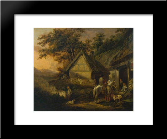 Door Of A Village Inn 20x24 Black Modern Wood Framed Art Print Poster by Morland, George