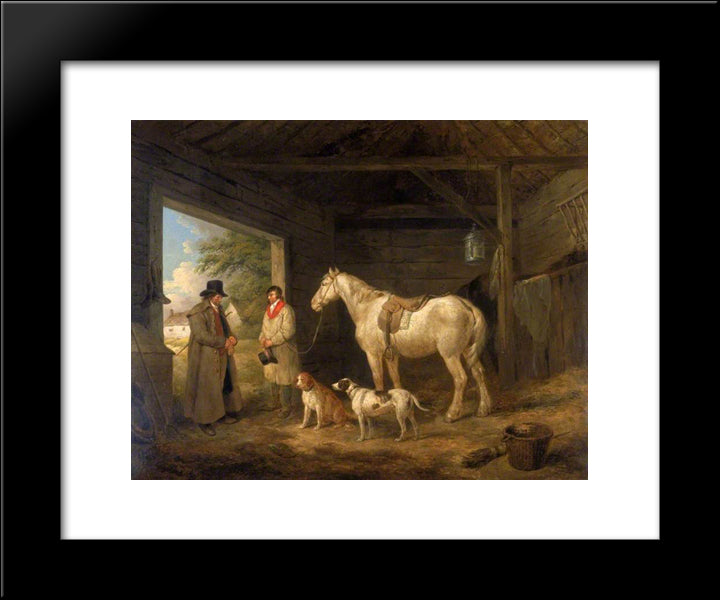 Paying The Ostler 20x24 Black Modern Wood Framed Art Print Poster by Morland, George