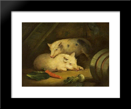 Pigs 20x24 Black Modern Wood Framed Art Print Poster by Morland, George