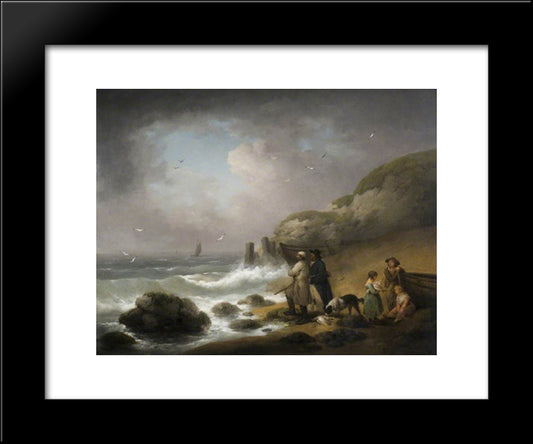 Shooting Sea Fowl 20x24 Black Modern Wood Framed Art Print Poster by Morland, George