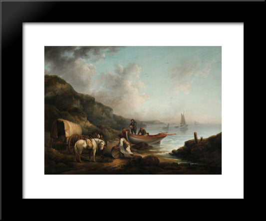 Smugglers 20x24 Black Modern Wood Framed Art Print Poster by Morland, George