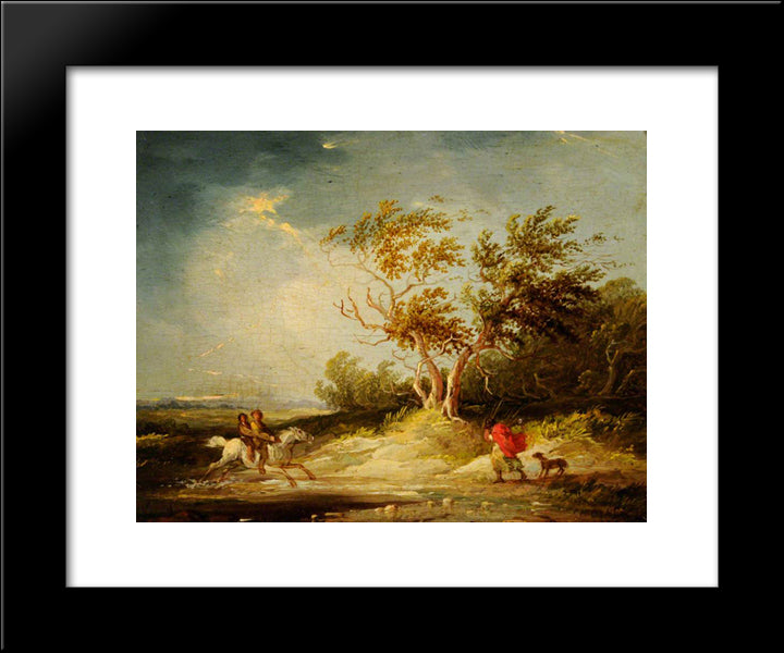 The Approaching Storm 20x24 Black Modern Wood Framed Art Print Poster by Morland, George