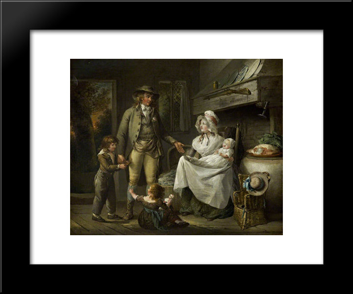 The Comforts Of Industry 20x24 Black Modern Wood Framed Art Print Poster by Morland, George