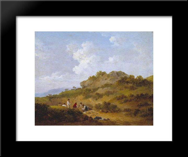 The Gravel Diggers 20x24 Black Modern Wood Framed Art Print Poster by Morland, George