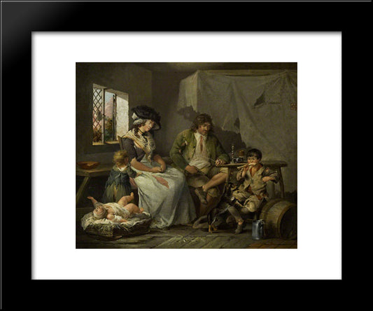 The Miseries Of Idleness 20x24 Black Modern Wood Framed Art Print Poster by Morland, George