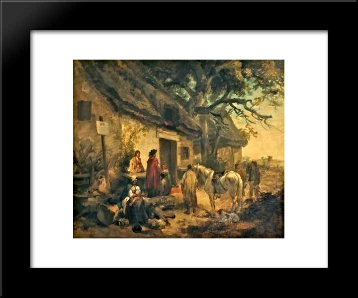 The Roadside Inn 20x24 Black Modern Wood Framed Art Print Poster by Morland, George