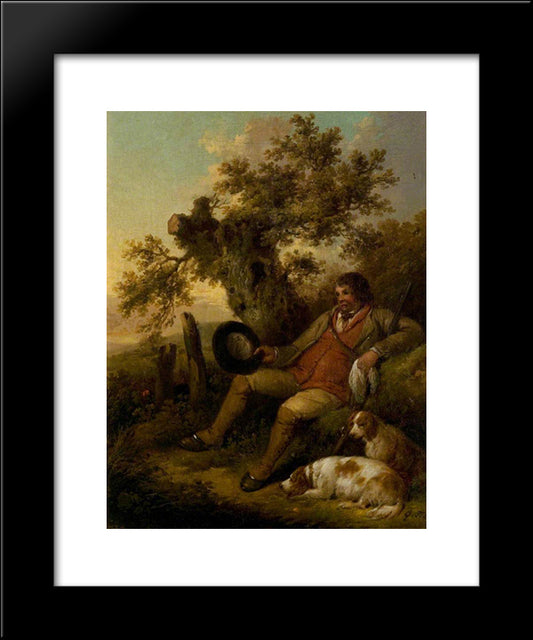 The Sportsman Resting 20x24 Black Modern Wood Framed Art Print Poster by Morland, George