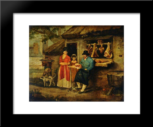 The Village Butcher 20x24 Black Modern Wood Framed Art Print Poster by Morland, George