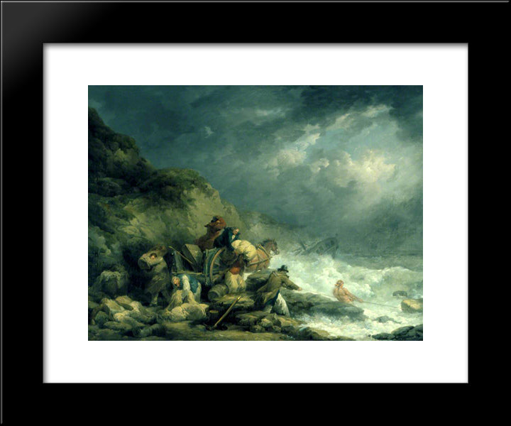 The Wreckers 20x24 Black Modern Wood Framed Art Print Poster by Morland, George