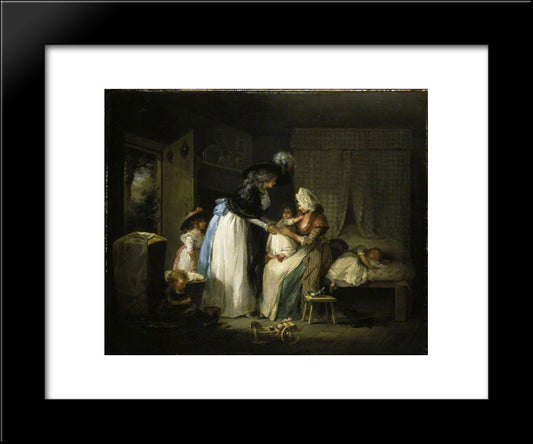 Visit To The Child At Nurse 20x24 Black Modern Wood Framed Art Print Poster by Morland, George