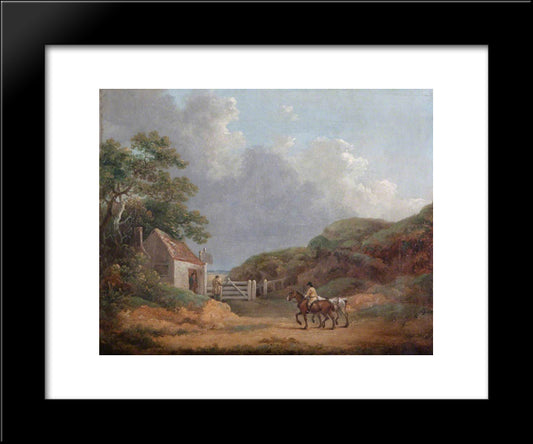Wooded Landscape With A Toll Gate 20x24 Black Modern Wood Framed Art Print Poster by Morland, George