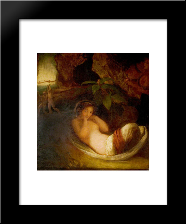 A Midsummer Night'S Dream', Act Ii, Scene 2, Titania Reposing With Her Indian Votaries 20x24 Black Modern Wood Framed Art Print Poster by Romney, George