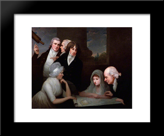 Adam Walker And His Family 20x24 Black Modern Wood Framed Art Print Poster by Romney, George