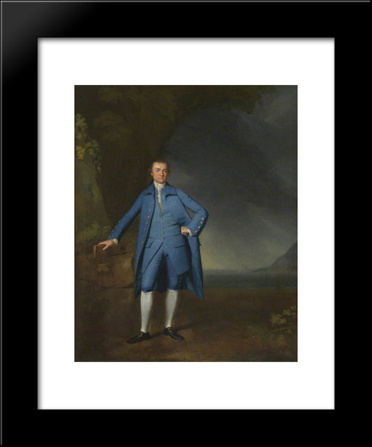 Captain Robert Banks (B.1734) 20x24 Black Modern Wood Framed Art Print Poster by Romney, George