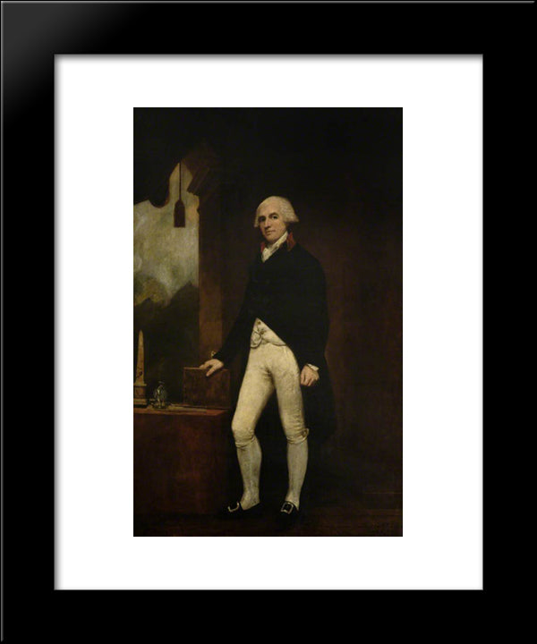 David Scott, Mp, Of Dunninald 20x24 Black Modern Wood Framed Art Print Poster by Romney, George