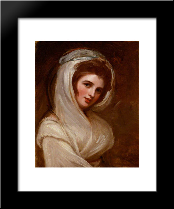 Emma, Lady Hamilton 20x24 Black Modern Wood Framed Art Print Poster by Romney, George