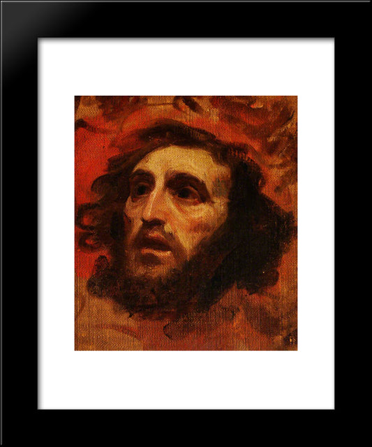 Head Of An Apostle 20x24 Black Modern Wood Framed Art Print Poster by Romney, George